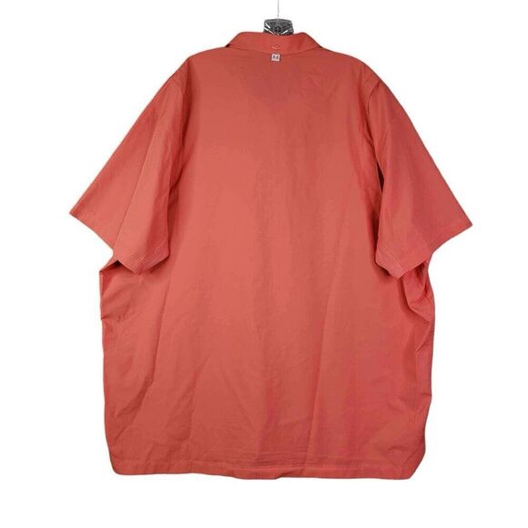 Under Armour Shirt Orange Heat Gear Loose Short Sleeve Button Down Men Size 3XL - Picture 3 of 12